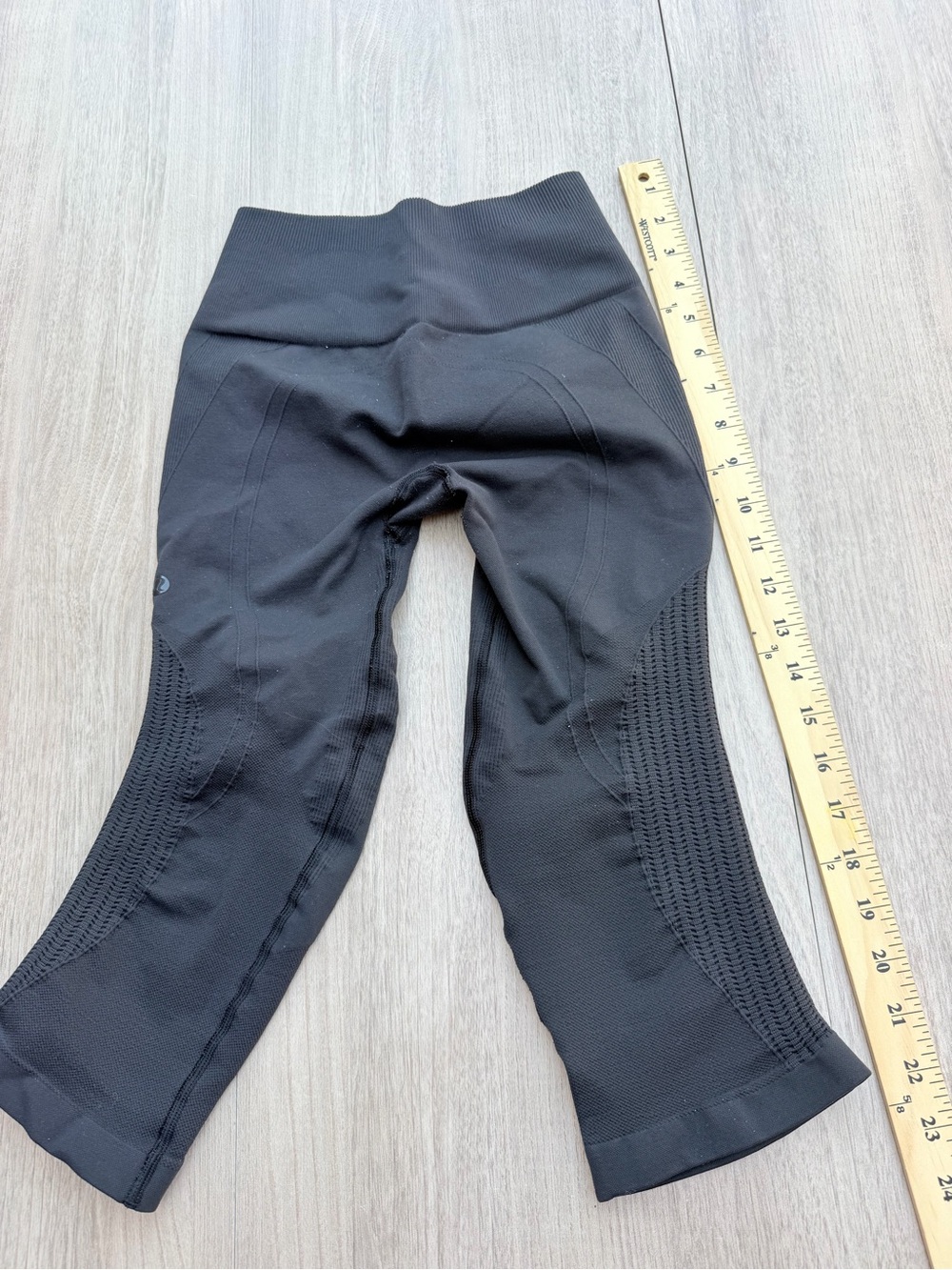 lululemon athletica Black Kids Capri Leggings with Vent Knit Panels